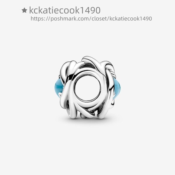 Pandora December Turquoise Blue Eternity Circle Charm - Picture 2 of 5